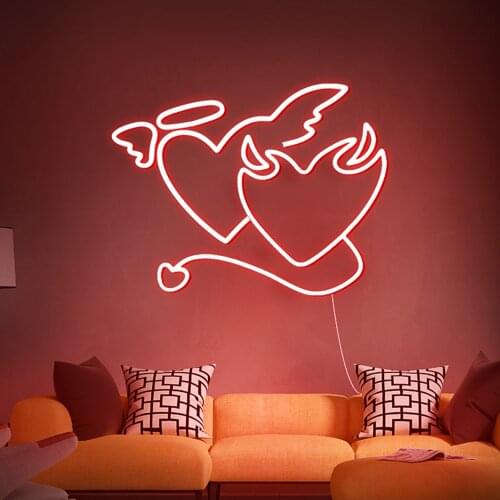 Heart Shape Drop Shipping Sale Home Decor Wall Custom LED Neon Light Sign Holiday Christmas Party Wedding WALL Lamp Decorations