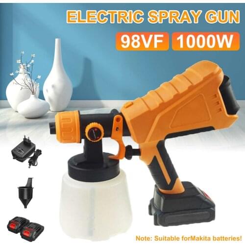 98vf 1000W 1000ml Cordless Electric Spray Gun Household Disinfection Sterilization Portable Paint Sprayer For Makita 18V Battery