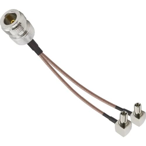 N Female to 2XTS9 Connector 3G 4G LTE Antenna Connector Splitter Combiner RF Coaxial Pigtail Cable for 3G 4G router mode