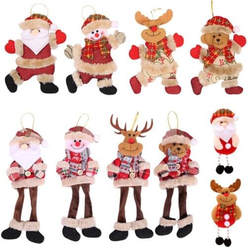 Happy New Year 2022 Santa Claus Snowman Dolls Christmas Tree Decoration for Home Elf Doll Christmas Ornaments Navidad Kids Gift