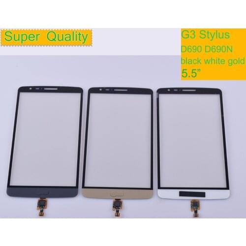 10Pcs/lot For LG G3 Stylus D690N D690 Touch Screen Touch Panel Sensor Digitizer Front Glass Outer Lens Touchscreen NO LCD