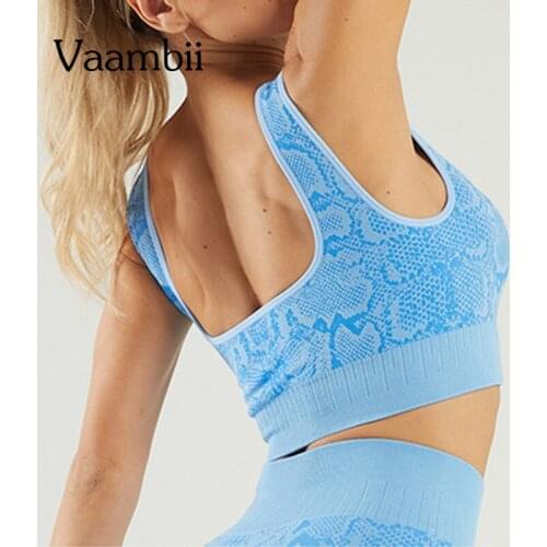 Animal Print Sports Bra Without Bones Woman Snake Bras For Women Pitted Open Back Top With Cups Wide Straps Seamless Underwear