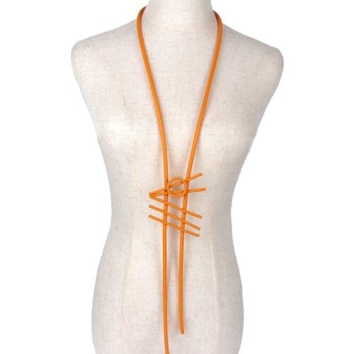 YD&YDBZ DIY Handmade Pendant Long Necklaces Women Luxury 7 Colors Rubber Statement Necklace Fashion Boho Clothes Jewelry Chain