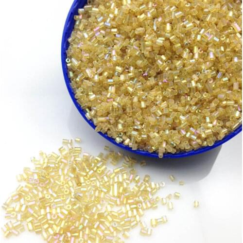 16g 1000pcs 2*3mm AB Light Brown Transparent Tube Loose Spacer Beads Cezch Glass Seed Beads Handmade Jewelry DIY Garment Bead