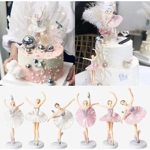 3Pcs Ballet Girls Cake Decor Birthday Party Decor Kids Girls Gifts Wedding Dancing Girls Cake Topper Decoration Accessories