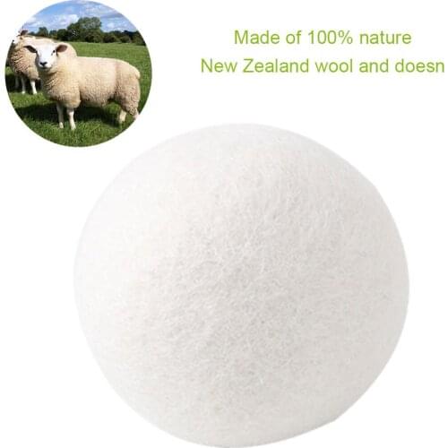 6pcs Organic Hypoallergenic Wool Tumble Drying Balls, 100% Premium Wool - Reusable, Natural Fabric Softener - 5cm in diameter