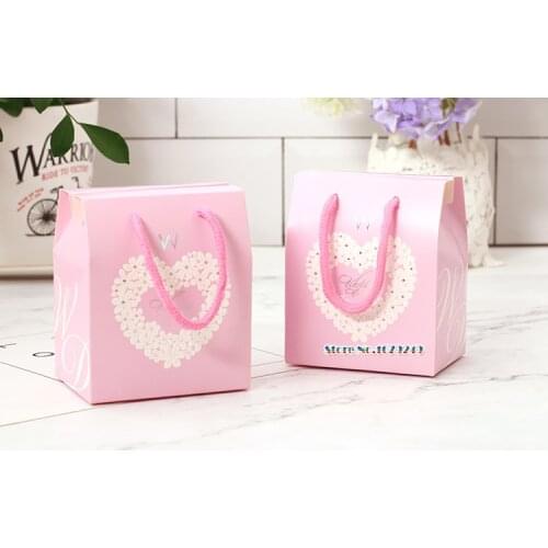 8.8x6.5x10.5cm Pink candy Gift Box for Wedding Favors Packaging Baby Shower Birthday Party Candy Boxes 200pcs/lot