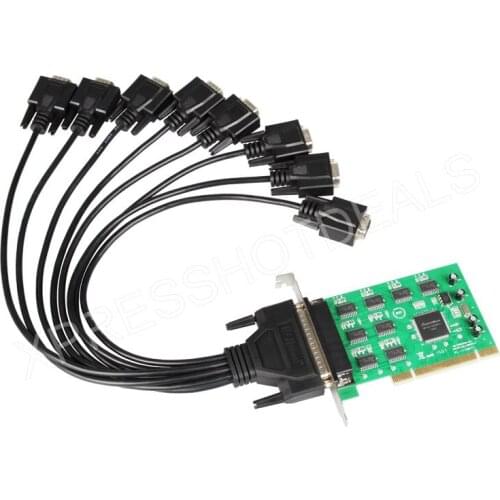 8 Ports PCI Serial Expansion Card RS232 COM DB9 Pin 1058 Chipset w/Cable