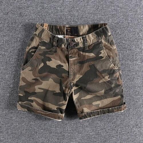 American classic camouflage shorts mens body style simple casual youth quarter trouser for promotion 0973