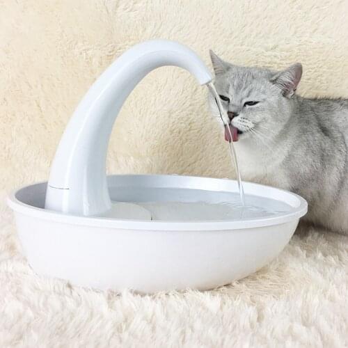 2.34L Automatic Pet Cat Water Dispenser Swan Shape Flow-Adjustable Quiet Cat Dog Drinking Water Fountain Drinker Feeder Bowl