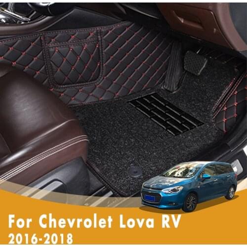 RHD Car Floor Mats For Chevrolet Lova RV 2018 2017 2016 Double Layer Wire Loop Custom Auto Foot Pads Automobile Carpets Covers