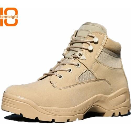 TENNEIGHT Military tactical Boots men special forces US low zipper combat boots waterproof outdoor soldier Climbing hiking boots
