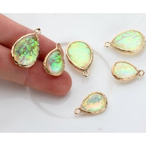 Resin Imitation Shell Water Drop Beads Charms Pendant 10pcs/lot For DIY Handmade Jewelry Earrings Necklace Material