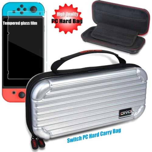 Nintend Switch Carrying Case Bag & Screen Protector Tempered Glass Film for Nintendo Switch Handheld Storage Game Accessory Bag