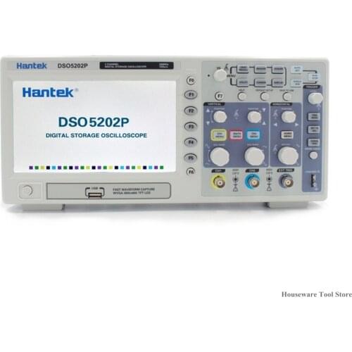 Hantek Digital Oscilloscope DSO5202P 200MHz 2 Channels 1GSa/s USB LCD Display PC Storage Digital Storage Oscilloscope Tool Kits