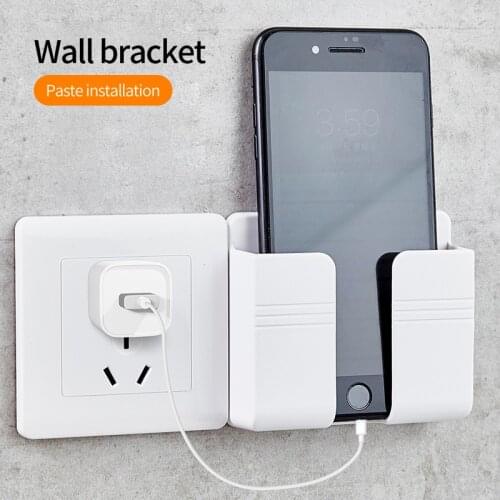 ANKNDO Phone Holder Wall Mounted Organizer Storage For Xiaomi Samsung Iphone Cellphone Hanging Stand Bracket Hooks Charging Dock