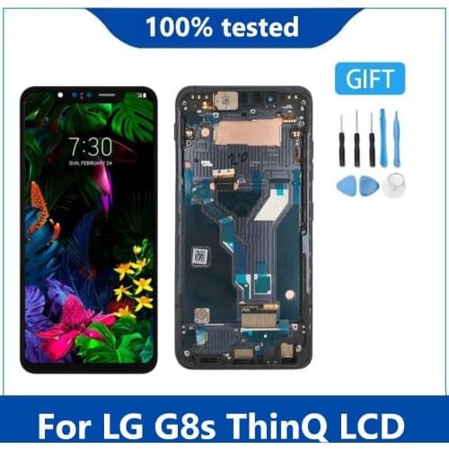 Original AMOLED Display For 6.21" LG G8S ThinQ LMG810 LM-G810 LMG810EAW LCD Touch Screen Digitizer Replacement G8 S With Frame
