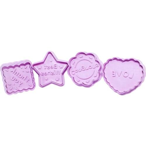 DIY Cookie Pastry Tools Love Heart Star Cake Press Mold Biscuit Stamps Fondant Sugarcraft Cookie Cutter Kitchen Baking Tool