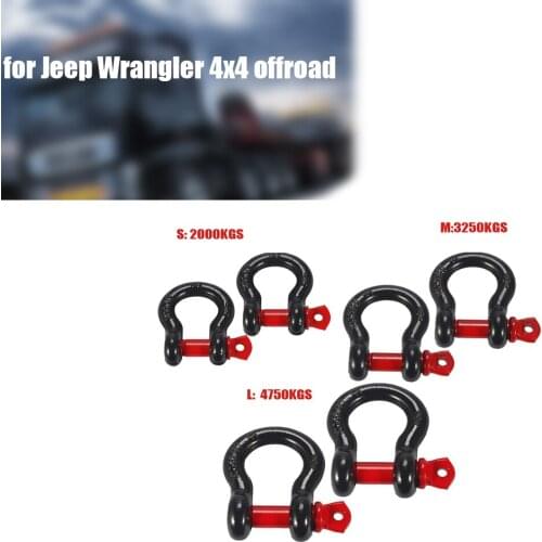 5/8" D Shackle Shackle Isolator for Towing Hauling Recovery 3.25Tons Tow Strap Shackle For Jeep Wrangler 4x4 offroad Accessories