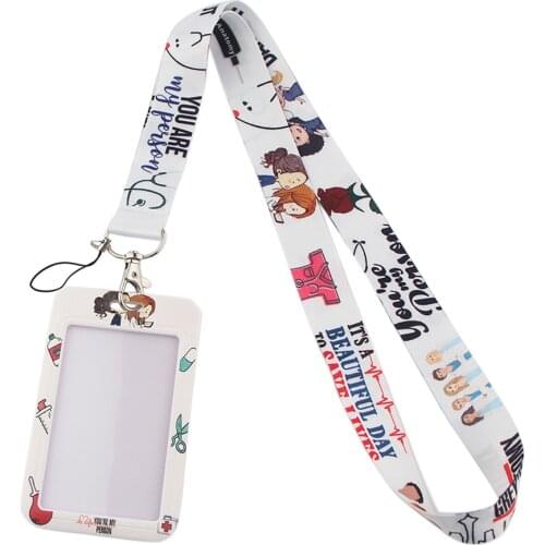 JF0001 Grays Anatomy Neck Strap Lanyard For Key ID Card Phone Strap USB Badge ID Card Holder Hanging Rope Gift For Nurse Doctor