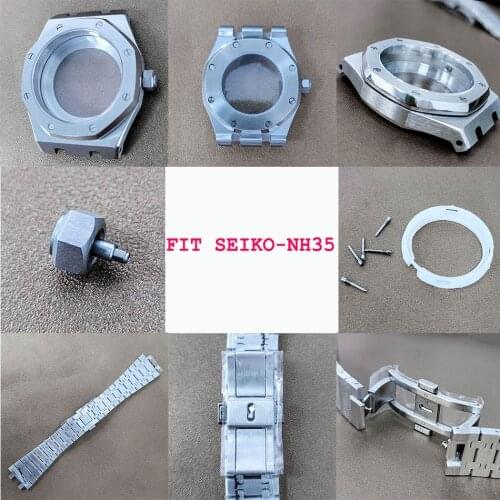 41mm Watch Accessories Set Including Hands Dial Strap Case FOR A-P-Audemars-Piguet FIT NH35 2813 Movement Watch Parts Mens Watch