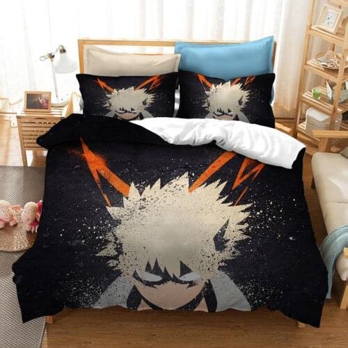 Anime Comforter Bedding Set 3D Print Duvet Covers Pillowcases Home Textile Luxury Cartoon Queen King Size Kids My Hero Academia