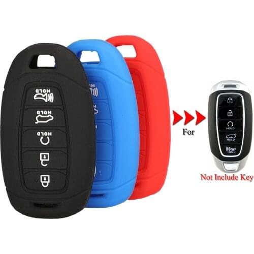 Kutery Silicone Rubber Car Key Cover Case For Hyundai IX35 Accent Elantra Santa-Fe Solaris Tucson Key Shell Protecor 5Buttons