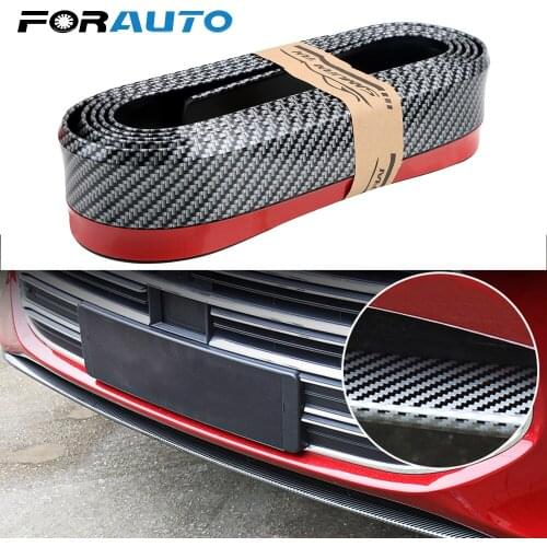 LEEPEE 2.5m Scratch Resistant Car Bumper Lip Strip Protectors Carbon Fiber Rubber Lip Width Strip Car Front Lip Bumpers Decorate