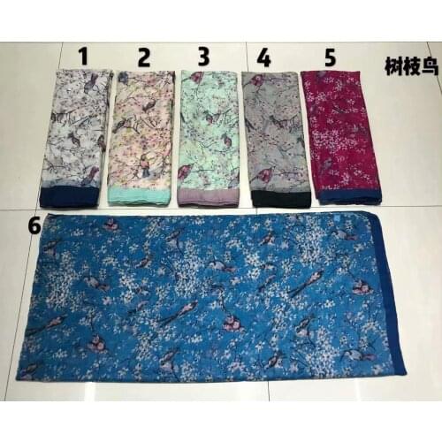 2015 Hot Sale Fashion Tree Bird Print Scarf Shawls Lightweight Soft Animal Scarves Hijab 6 Color Free Shipping