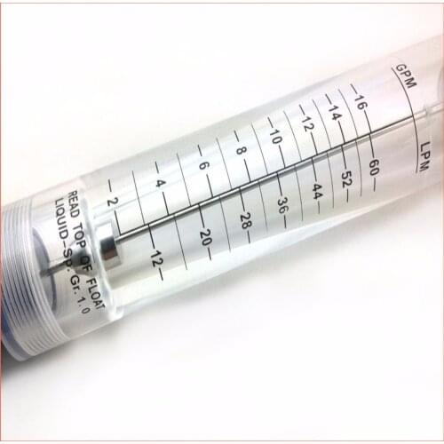 LZM-25G water flow meter 2-16GPM(12-60LPM) Pipeline water/air acrylic rotameter industy flow meter ZM25G FlowMeters Tools
