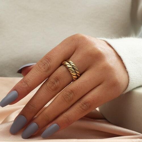 MANGOSKY Vintage style Antique Gold Ring For Women