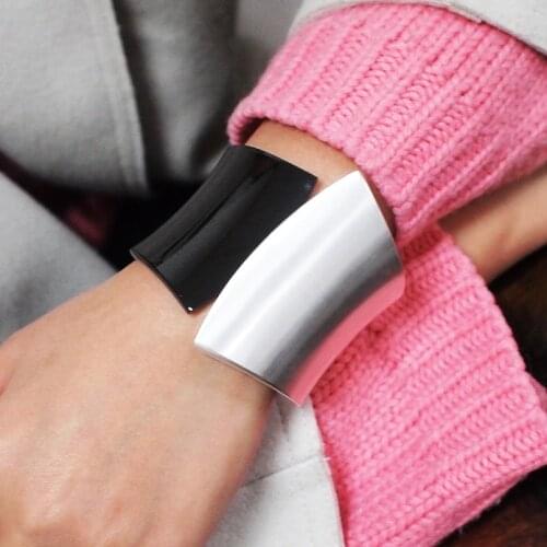 Punk Alloy Statement Cuff Bangles Bracelets For Women Jewelry Mixed color Metal Big Bangle Wholesale UKMOC