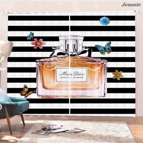 Fashion Morden Window Curtain Flower Butterfly Perfume Window Drapes Girl Fragrance Curtains Kitchen Living Room Terrace Curtain