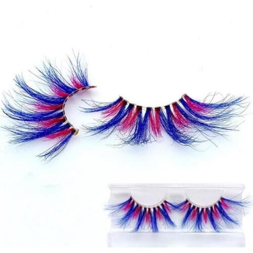 DOCOCER 3D 6D False Colored Eyelashes Natural Real Mink fluffy Style Eye lash Extension Makeup Cosplay Colorful Eyelash