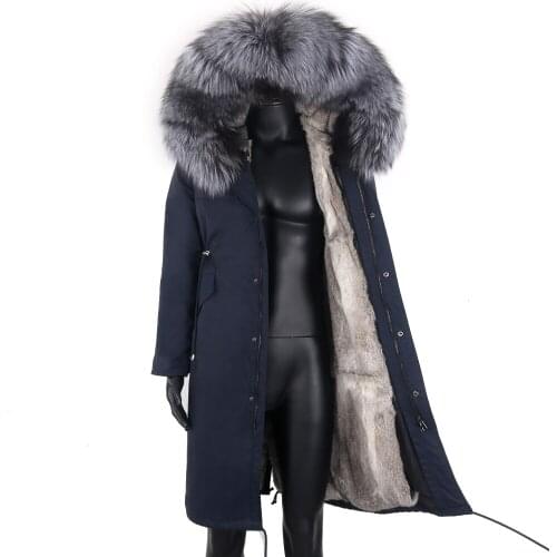 2021 New Men Waterproof Parka Real Fox Fur Coat Natrul Silver Fox Fur Hoodies Men Coat Parka Thick Warm Winter Jacket