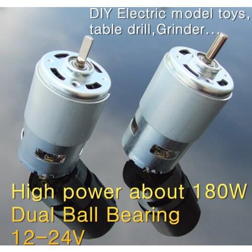 Upgrade 775) 795 high power DC motor,Dual Ball Bearing 12-24V high torque motor DIY Electric model toys,table drill,Grinder