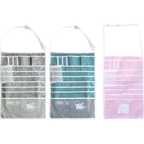 Multifunctional Student Learning Hanging Book Bag Desk Organizer Magazine Holder Creative Canvas Book Storage F3MA