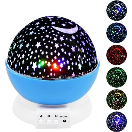 Star Projector Lamp LED Projector Star Moon Galaxy Night Lights Children Kids Baby Sky Rotating Bedroom Decor Nursery Nightlight