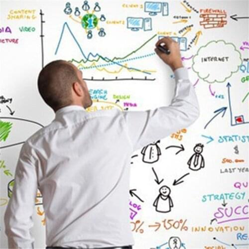 200*45CM Removable Whiteboard White Blackboard PVC Sticker Chalkboard Wall Sticker Children Paint Home Decoration