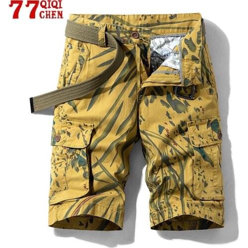 Mens Camouflage Shorts High Quality Cotton Multi-Pocket Overalls Sports Shorts Summer Casual Men Cargo Short Pant Bermuda