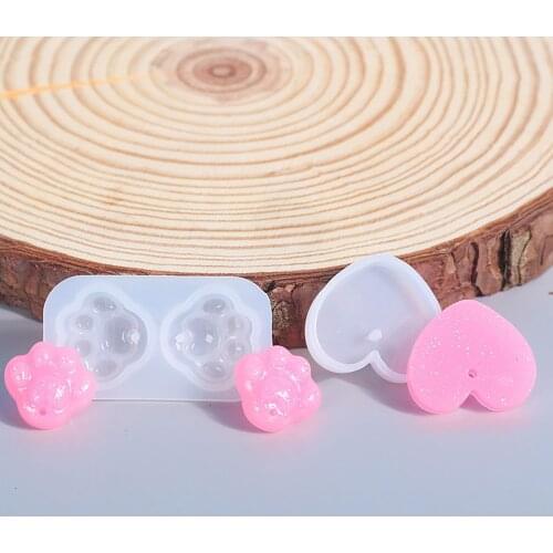 Silicone Resin Mold For Jewelry Making Rectangle Paw Claw Heart White Pendants DIY Making Earrings Necklace Jewelry Tools,1PC