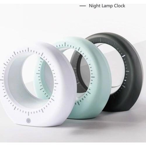 Creativity First-line Time Moon Light Rechargeable LED Desk Lamp Hidden Moon Clock Light USB Bedside Night Light