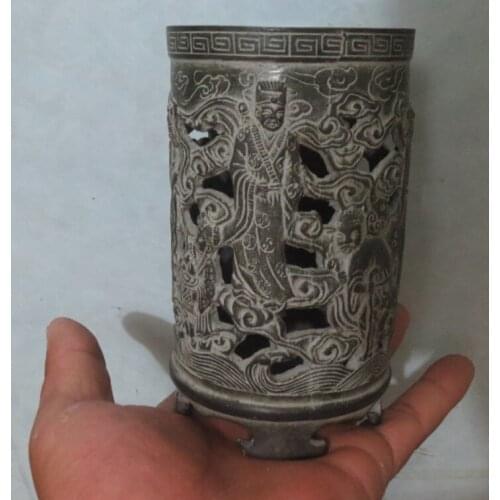 Only 1 piece !!! Chinese bronze statue Brush Pot Eight Immortals freeshipping