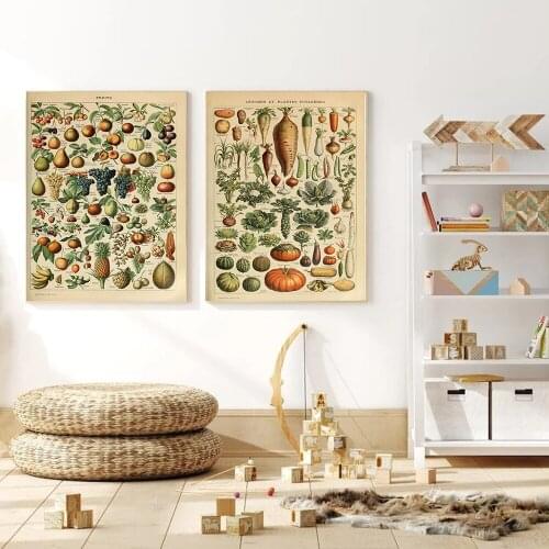 Vintage Fruit Vegetable Legumes Wall Art Canvas Painting Nordic Posters And Prints Wall Pictures For Living room kitchen Decor