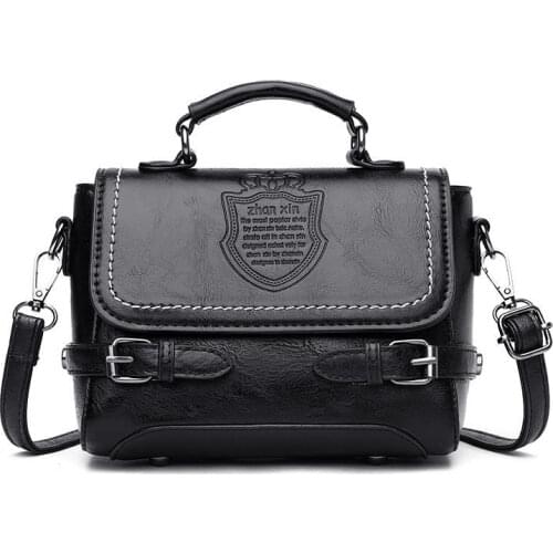 Vintage Casual Womens Bags 2020 Wide Strap Crossbody Bags For Women Solid Color PU Leather Small Shoulder Bag Female Handbags