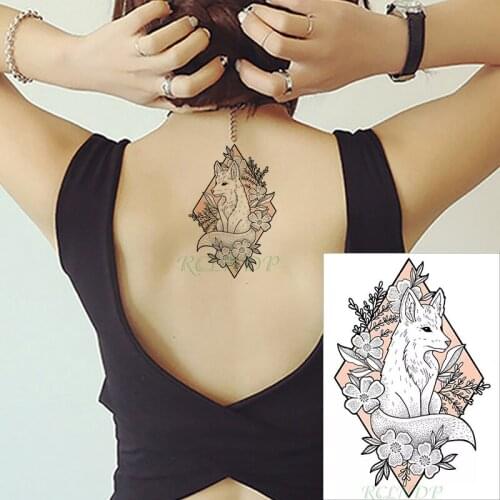 Waterproof Temporary Tattoo Sticker fox flower geometric patterns fake tatto flash tatoo hand leg arm back for kid men women