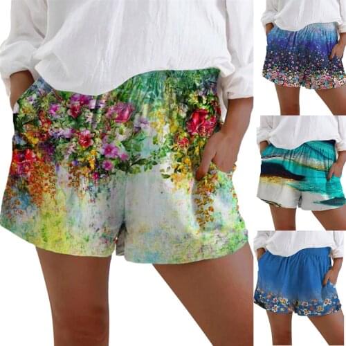 Womens Summer Boho Elastic Waist Wide Leg Shorts Ladies Beach Holiday Short Pants Empire Culottes