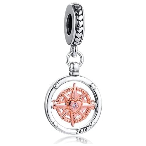 Fashion 925 Sterling Silver Club 2020 Compass Dangle Charms Beads Fits Original Bracelet Charm Women Jewelry Making kralen