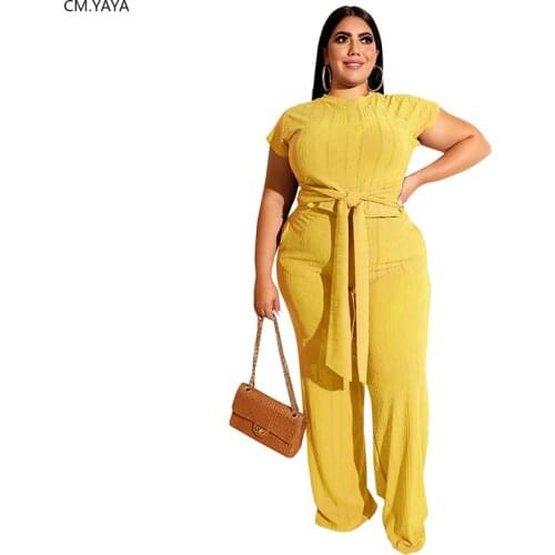 Plus size XL-5XL Autumn stripe Knitted Women set Short Sleeve TShirt Crop Top pants suit two piece set fashion tracksuit 19338