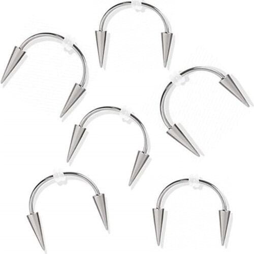 1PC Dracula Nail Septum Piercing Tiger Tooth Nail Stainless Steel C Rod Smile Lip Piercing Zomibe Vampire Tooth Decoration Punk